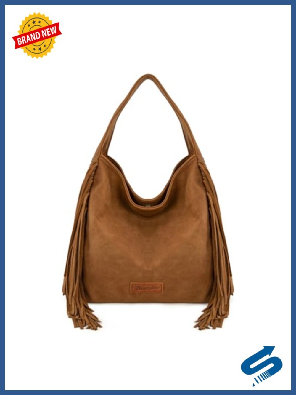 Wrangler Suede Hobo Bag Fringe Western Purse Tassel Hippie Shoulder Bag